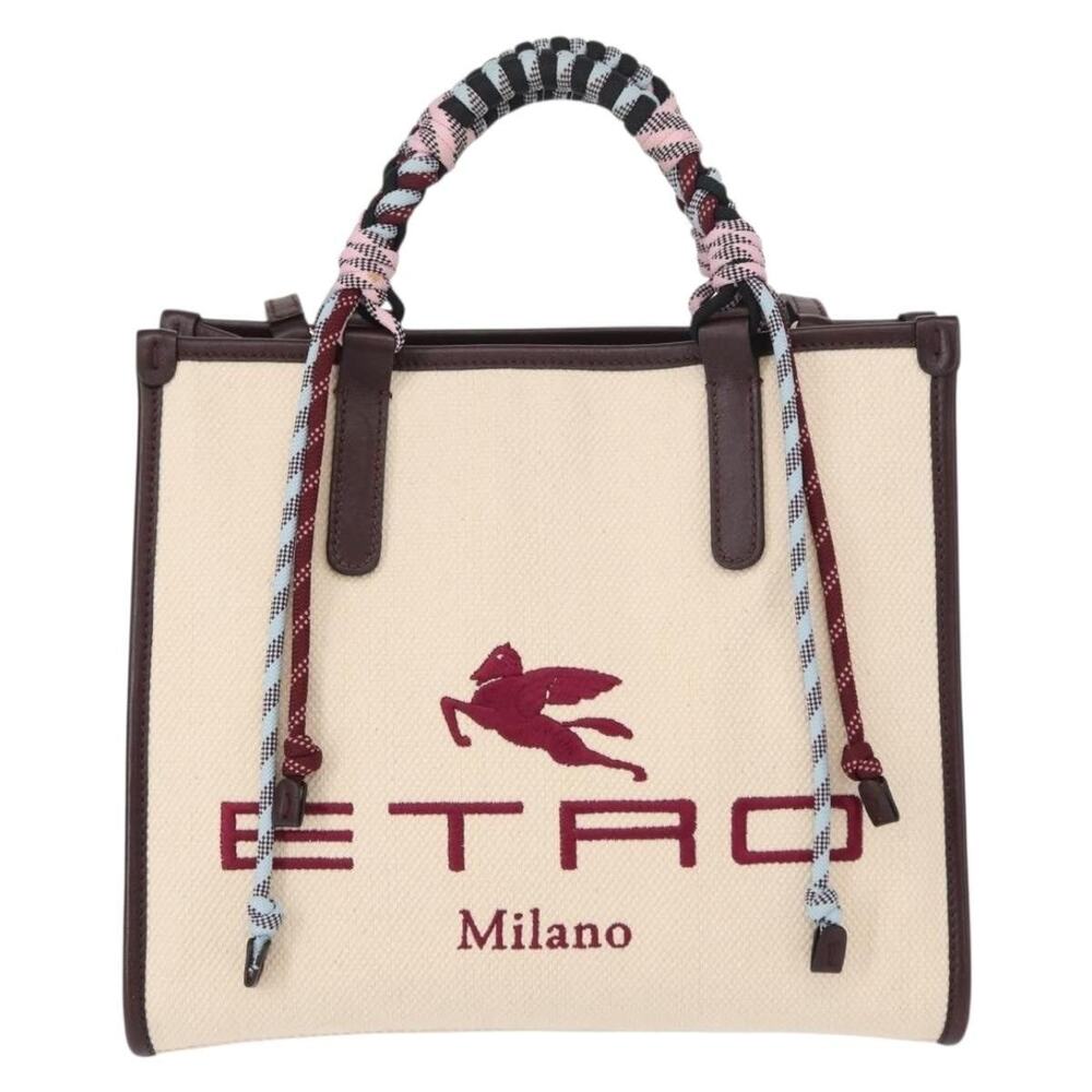 Etro Canvas Tote Bag White Gold